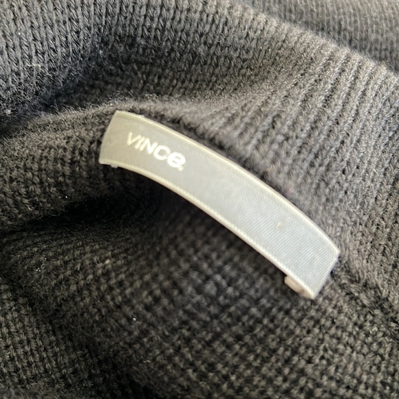 Vince Milano Knit Trench Coat Double Breasted Wool Blend Sweater Black M - Picture 7 of 7